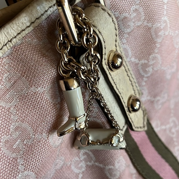 🌸authentic Vintage Gucci tote pink🌸  early 2000’s - Picture 13 of 16